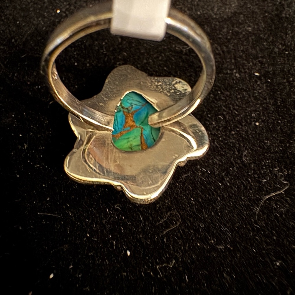 Sterling Silver and blue moon Turquoise‎ Statement Ring - Picture 6 of 7
